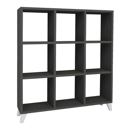 Βιβλιοθήκη Saul χρώμα ανθρακί 88,2x20x88,2εκ.