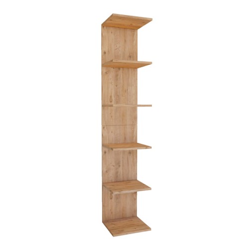 Βιβλιοθήκη - Ραφιέρα τοίχου Ogden χρώμα pine oak 34,5x30x180εκ.