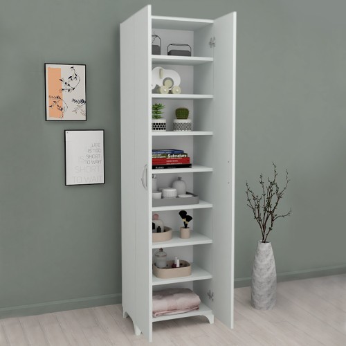 Ντουλάπα - Παπουτσοθήκη Lilly χρώμα λευκό 49x32x178εκ.
