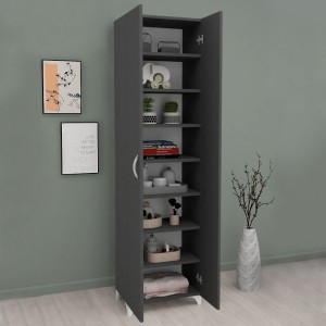 Ντουλάπα - Παπουτσοθήκη Lilly χρώμα ανθρακί 49x32x178εκ.