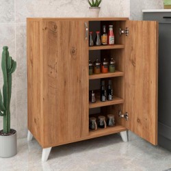 Ντουλάπι κουζίνας/μπάνιου - Παπουτσοθήκη Lilly χρώμα pine oak 72x32,5x88εκ.