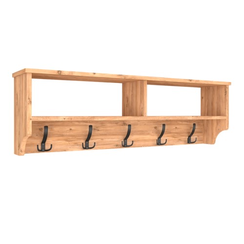 Κρεμάστρα τοίχου Ottila χρώμα pine oak 120x22x37εκ.
