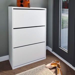 Παπουτσοθήκη Nave 18 ζευγών χρώμα λευκό 73,6x24x110εκ.