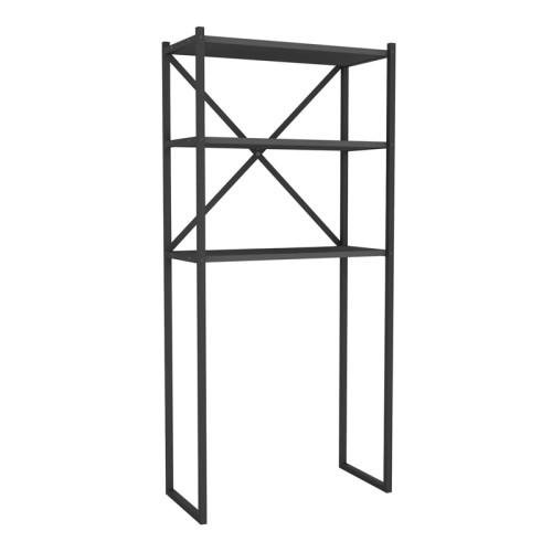 Έπιπλο πλυντηρίου Mindy μεταλλικό - μελαμίνης χρώμα μαύρο - ανθρακί 66x34x160εκ.