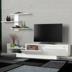 Σύνθεση τηλεόρασης Egemen χρώμα λευκό 180x32x40εκ.