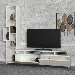 Σύνθεση τηλεόρασης Tulip χρώμα λευκό 160x29,5x160εκ.