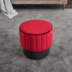 Σκαμπώ Rose βελούδινο χρώμα κόκκινο 40x40x40εκ.