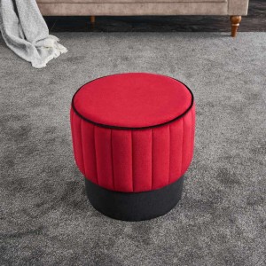 Σκαμπώ Rose βελούδινο χρώμα κόκκινο 40x40x40εκ.