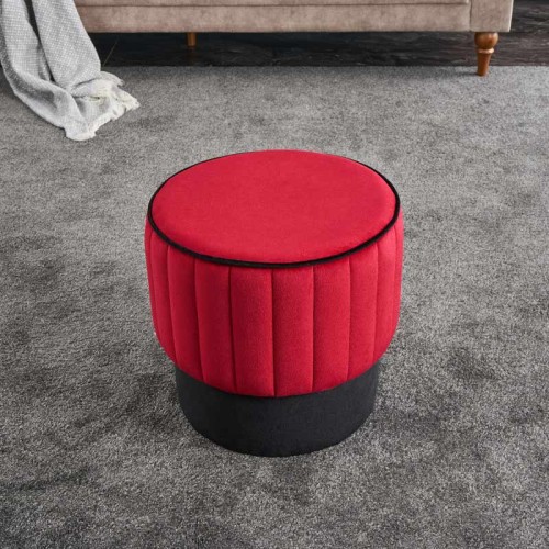 Σκαμπώ Rose βελούδινο χρώμα κόκκινο 40x40x40εκ.