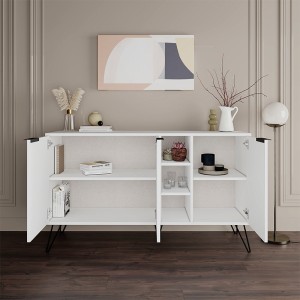Μπουφές Clara χρώμα λευκό 142x35,6x83εκ.