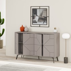 Μπουφές Dune χρώμα ανοιχτή μόκα 123x35x77,4εκ.