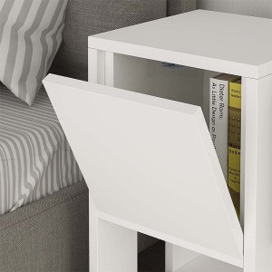 Κομοδίνο Ema χρώμα λευκό 30x30x55εκ.