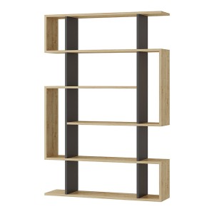 Βιβλιοθήκη Mito χρώμα sapphire oak - ανθρακί 108x25x161εκ.