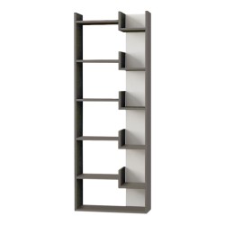 Βιβλιοθήκη Oppa χρώμα ανθρακί - λευκό 60x22x162εκ.