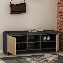 Παπουτσοθήκη Zulla χρώμα ανθρακί - sapphire oak 110x37x43εκ.