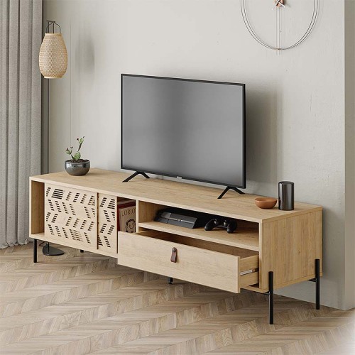 Έπιπλο τηλεόρασης Dionysos χρώμα sapphire oak 170x45x48,6εκ.