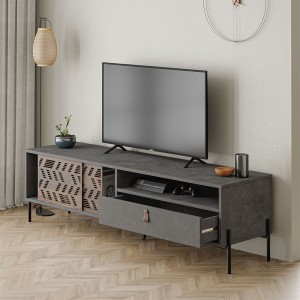 Έπιπλο τηλεόρασης Dionysos χρώμα γκρι ρετρό 170x45x48,6εκ.