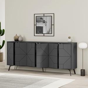 Μπουφές Dune χρώμα ανθρακί 184x35x77,4εκ.