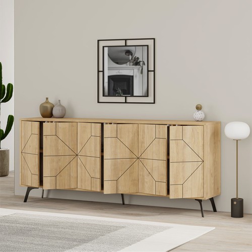 Μπουφές Dune χρώμα sapphire oak 184x35x77,4εκ.