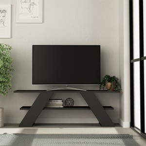 Έπιπλο τηλεόρασης Farfalla χρώμα ανθρακί 120x33,5x40εκ.