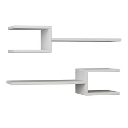 Ραφιέρα τοίχου Fork 2 τεμαχίων χρώμα λευκό 75x19,5x18εκ.