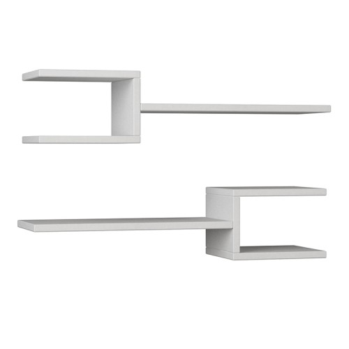 Ραφιέρα τοίχου Fork 2 τεμαχίων χρώμα λευκό 75x19,5x18εκ.