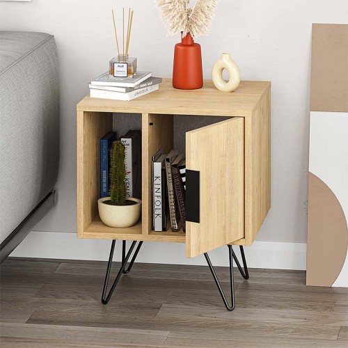 Κομοδίνο Glynn χρώμα sapphire oak 50,2x44,6x60εκ.