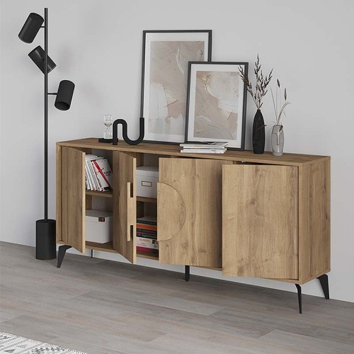 Μπουφές Gora χρώμα ανοιχτό καρυδί 180x35,6x82εκ.