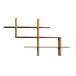 Ραφιέρα τοίχου Halic χρώμα sapphire oak 150x22x82εκ.