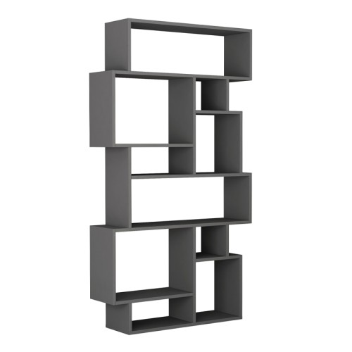 Βιβλιοθήκη Karmato χρώμα ανθρακί 96x25,5x168,5εκ.