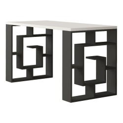 Γραφείο εργασίας Labirent χρώμα ανθρακί - λευκό 140x60x75εκ