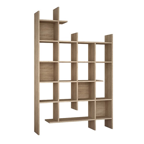 Βιβλιοθήκη Manco χρώμα sapphire oak 122x25,5x188εκ.