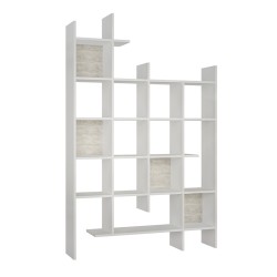 Βιβλιοθήκη Manco χρώμα λευκό 122x25,5x188εκ.