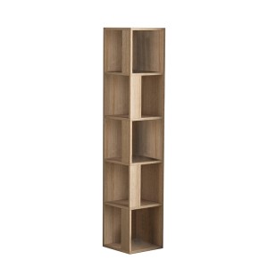 Βιβλιοθήκη γωνιακή Piano χρώμα sapphire oak 31,4x31,4x158,9εκ.