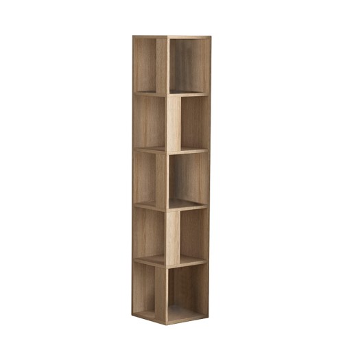 Βιβλιοθήκη γωνιακή Piano χρώμα sapphire oak 31,4x31,4x158,9εκ.