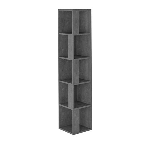 Βιβλιοθήκη γωνιακή Piano χρώμα γκρι ρετρό 31,4x31,4x158,9εκ.