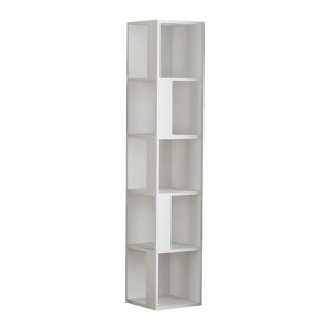 Βιβλιοθήκη γωνιακή Piano χρώμα λευκό 31,4x31,4x158,9εκ.