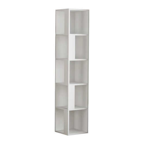 Βιβλιοθήκη γωνιακή Piano χρώμα λευκό 31,4x31,4x158,9εκ.