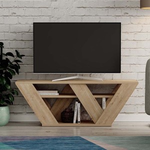 Έπιπλο τηλεόρασης Pipralla χρώμα sapphire oak 110x30x40εκ.