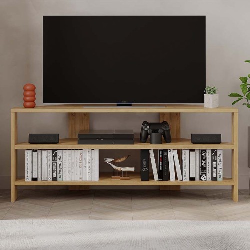 Έπιπλο τηλεόρασης γωνιακό Thales χρώμα sapphire oak 110x36x45εκ.