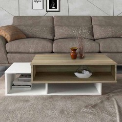 Τραπεζάκι σαλονιού Tab χρώμα λευκό - cordoba 105x60x32εκ.