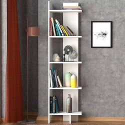 Βιβλιοθήκη Perla χρώμα λευκό 48x22x170εκ.