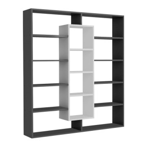Βιβλιοθήκη Ample χρώμα μαύρο - λευκό 125x22x135,7εκ.