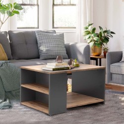 Τραπεζάκι σαλονιού Sylvia χρώμα pine oak - ανθρακί 90,2x59,2x48,1εκ.