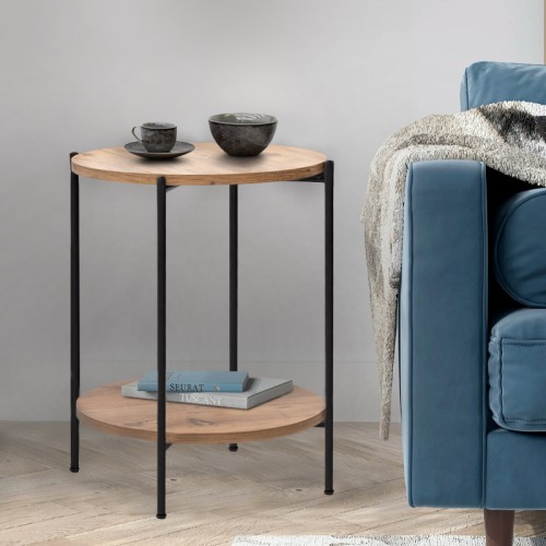 Τραπεζάκι βοηθητικό Argento χρώμα pine oak 43x43x60εκ.