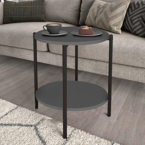 Τραπεζάκι βοηθητικό Argento χρώμα ανθρακί 43x43x60εκ.