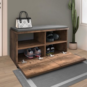 Παπουτσοθήκη Twain 8 ζευγών χρώμα καπνιστή καρυδιά 80x35x42εκ. Παπουτσοθήκη Twain 8 ζευγών χρώμα καπνιστή καρυδιά 80x35x42εκ.