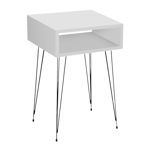 Κομοδίνο Scott χρώμα λευκό 40x30x60εκ.