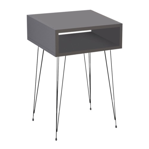 Κομοδίνο Scott χρώμα ανθρακί 40x30x60εκ.