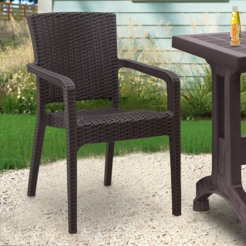 Πολυθρόνα πολυπροπυλενίου Clio recycled χρώμα καφέ 57x55x86εκ.